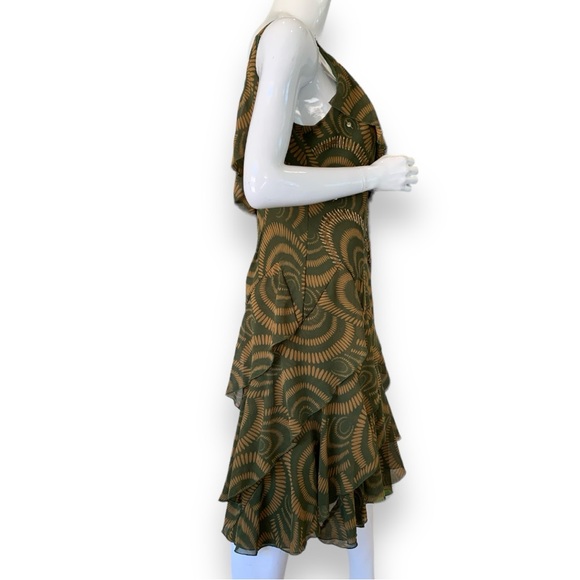 SIGNATURE by ROBBIE BEE RUFFLE GATSBY DRESS ASYMMETRICAL NECKLINE. WOMEN’S SZ 10 - Picture 3 of 10